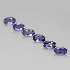 캐럿 천연 바이올렛 블루 아이올라이트 보석, 타원형 컷, 5.1×3.1 mm, VS