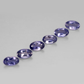 캐럿 천연 바이올렛 블루 아이올라이트 보석, 타원형 컷, 5.1×3.1 mm, VS