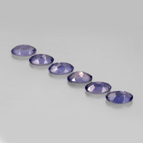 캐럿 천연 바이올렛 블루 아이올라이트 보석, 타원형 컷, 5.1×3.1 mm, VS
