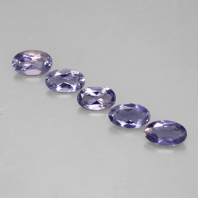 캐럿 천연 바이올렛 블루 아이올라이트 보석, 타원형 컷, 5×3.1 mm, VS