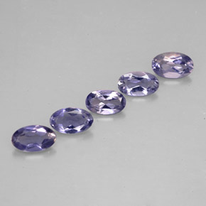 캐럿 천연 바이올렛 블루 아이올라이트 보석, 타원형 컷, 5×3.1 mm, VS