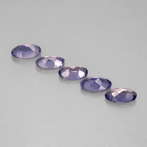 캐럿 천연 바이올렛 블루 아이올라이트 보석, 타원형 컷, 5×3.1 mm, VS