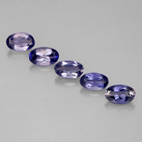 캐럿 천연 바이올렛 블루 아이올라이트 보석, 타원형 컷, 4.9×3.1 mm, VS