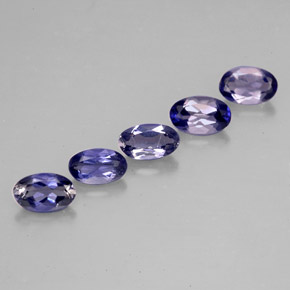 캐럿 천연 바이올렛 블루 아이올라이트 보석, 타원형 컷, 4.9×3.1 mm, VS