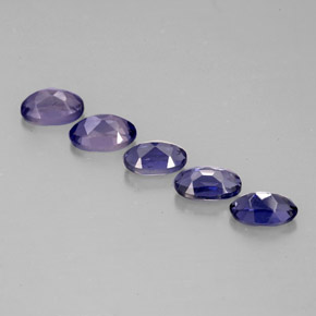 캐럿 천연 바이올렛 블루 아이올라이트 보석, 타원형 컷, 4.9×3.1 mm, VS