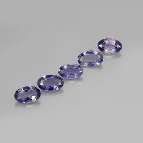 캐럿 천연 바이올렛 블루 아이올라이트 보석, 타원형 컷, 5.1×3.2 mm, VS