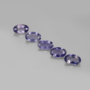 캐럿 천연 바이올렛 블루 아이올라이트 보석, 타원형 컷, 5.1×3.2 mm, VS