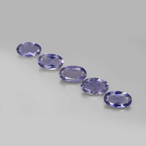 캐럿 천연 바이올렛 블루 아이올라이트 보석, 타원형 컷, 5.4×3.2 mm, VS