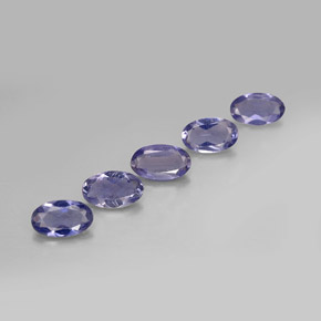 캐럿 천연 바이올렛 블루 아이올라이트 보석, 타원형 컷, 5.4×3.2 mm, VS
