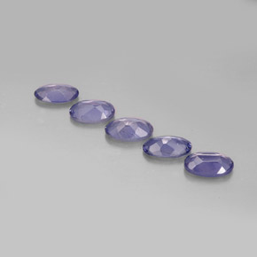 캐럿 천연 바이올렛 블루 아이올라이트 보석, 타원형 컷, 5.4×3.2 mm, VS