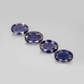 캐럿 천연 바이올렛 블루 아이올라이트 보석, 타원형 컷, 7.1×5 mm, VS