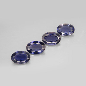 캐럿 천연 바이올렛 블루 아이올라이트 보석, 타원형 컷, 7.1×5 mm, VS