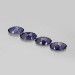 캐럿 천연 바이올렛 블루 아이올라이트 보석, 타원형 컷, 7.1×5 mm, VS