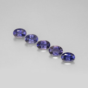 캐럿 천연 바이올렛 블루 아이올라이트 보석, 타원형 컷, 6.9×5 mm, VS