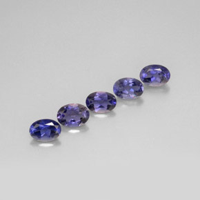 캐럿 천연 바이올렛 블루 아이올라이트 보석, 타원형 컷, 6.9×5 mm, VS