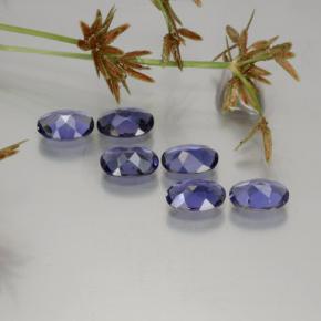 캐럿 천연 바이올렛 블루 아이올라이트 보석, 타원형 컷, 6.9×4.9 mm, VS