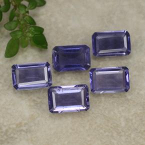2.06캐럿 천연 다크 바이올렛 아이올라이트 보석, 에메랄드 컷, 5.9×4 mm, VS