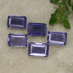 2.06캐럿 천연 다크 바이올렛 아이올라이트 보석, 에메랄드 컷, 5.9×4 mm, VS