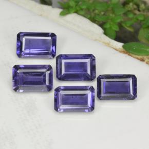 2.52캐럿 천연 바이올렛 블루 아이올라이트 보석, 에메랄드 컷, 5.9×3.9 mm, VS