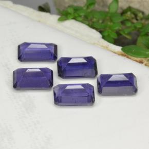 2.52캐럿 천연 바이올렛 블루 아이올라이트 보석, 에메랄드 컷, 5.9×3.9 mm, VS