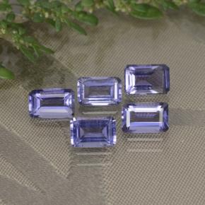 2.58캐럿 천연 딥 퍼플 아이올라이트 보석, 에메랄드 컷, 6.1×3.9 mm, VS