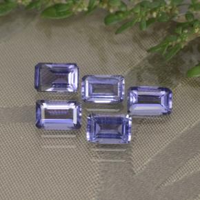 2.58캐럿 천연 딥 퍼플 아이올라이트 보석, 에메랄드 컷, 6.1×3.9 mm, VS
