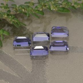 2.58캐럿 천연 딥 퍼플 아이올라이트 보석, 에메랄드 컷, 6.1×3.9 mm, VS