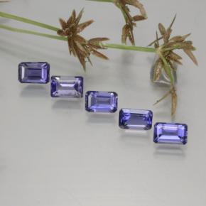 2.66캐럿 천연 바이올렛 블루 아이올라이트 보석, 에메랄드 컷, 6.1×3.9 mm, VS