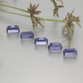 2.66캐럿 천연 바이올렛 블루 아이올라이트 보석, 에메랄드 컷, 6.1×3.9 mm, VS