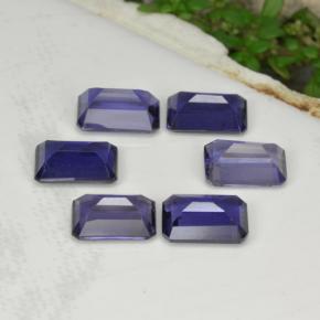 2.68캐럿 천연 바이올렛 블루 아이올라이트 보석, 에메랄드 컷, 5.9×3.9 mm, VS