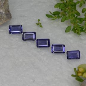 2.28캐럿 천연 바이올렛 블루 아이올라이트 보석, 에메랄드 컷, 6.1×4.1 mm, VS