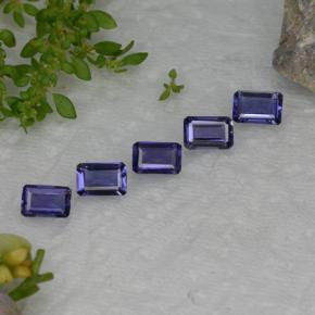2.28캐럿 천연 바이올렛 블루 아이올라이트 보석, 에메랄드 컷, 6.1×4.1 mm, VS
