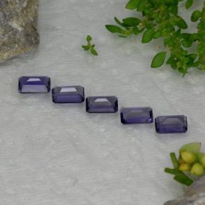 2.28캐럿 천연 바이올렛 블루 아이올라이트 보석, 에메랄드 컷, 6.1×4.1 mm, VS