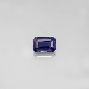 0.57캐럿 천연 바이올렛 블루 아이올라이트, 에메랄드 컷, 6.1×4.1 mm, VS