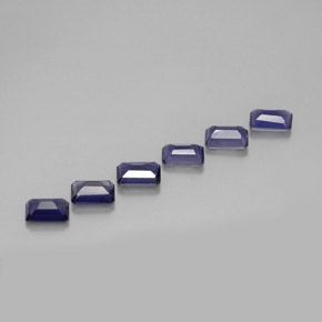 캐럿 천연 바이올렛 블루 아이올라이트 보석, 에메랄드 컷, 5.9×3.9 mm, VS