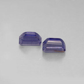 캐럿 천연 바이올렛 블루 아이올라이트 보석, 에메랄드 컷, 6×4 mm, VS