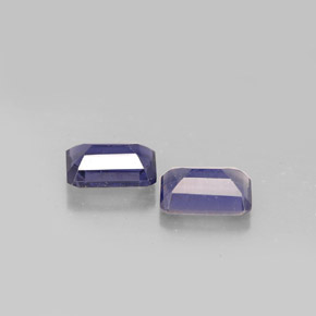 캐럿 천연 바이올렛 블루 아이올라이트 보석, 에메랄드 컷, 6.1×4 mm, VS