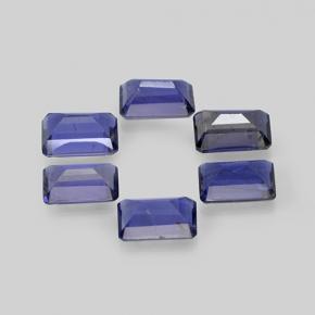 2.83캐럿 천연 바이올렛 블루 아이올라이트 보석, 에메랄드 컷, 6×3.9 mm, VS