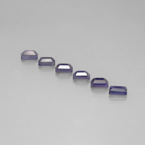3.16캐럿 천연 바이올렛 블루 아이올라이트 보석, 에메랄드 컷, 6×4 mm, VS