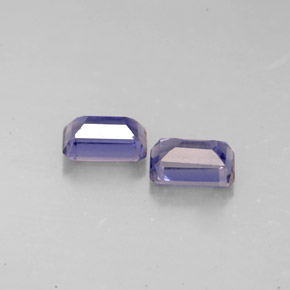 캐럿 천연 바이올렛 블루 아이올라이트 보석, 에메랄드 컷, 6×4.1 mm, VS