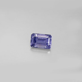 0.55캐럿 천연 바이올렛 블루 아이올라이트, 에메랄드 컷, 5.9×4.1 mm, VS