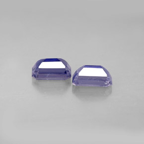 캐럿 천연 바이올렛 블루 아이올라이트 보석, 에메랄드 컷, 6×4 mm, VS