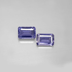 캐럿 천연 바이올렛 블루 아이올라이트 보석, 에메랄드 컷, 5.9×4 mm, VS