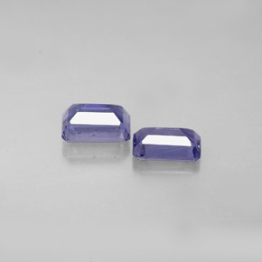 캐럿 천연 바이올렛 블루 아이올라이트 보석, 에메랄드 컷, 5.9×4 mm, VS