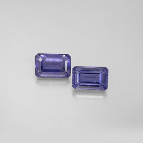 캐럿 천연 바이올렛 블루 아이올라이트 보석, 에메랄드 컷, VS