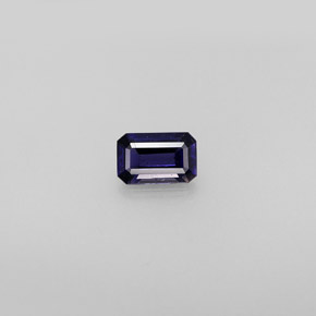 0.41캐럿 천연 바이올렛 블루 아이올라이트, 에메랄드 컷, 6×3.9 mm, VS
