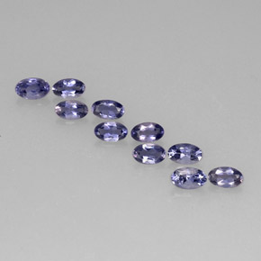 캐럿 천연 바이올렛 블루 아이올라이트 보석, 타원형 컷, 5×3.1 mm, VS