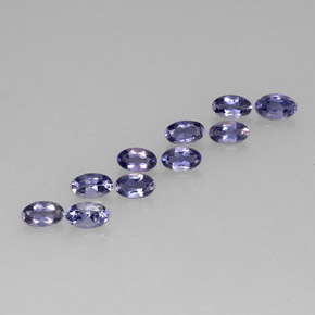 캐럿 천연 바이올렛 블루 아이올라이트 보석, 타원형 컷, 5×3.1 mm, VS