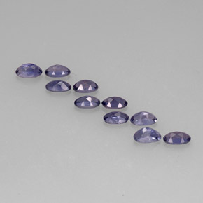캐럿 천연 바이올렛 블루 아이올라이트 보석, 타원형 컷, 5×3.1 mm, VS