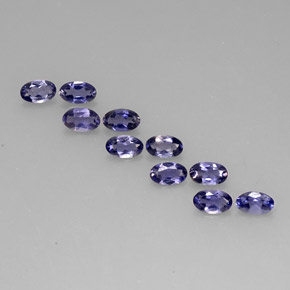 캐럿 천연 바이올렛 블루 아이올라이트 보석, 타원형 컷, 5×3.2 mm, VS